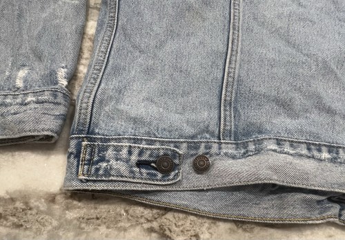 Levis Jeansjacke Herren XL helle Waschung Knopfleiste Trucker distressed - Bild 11 von 13