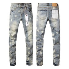 2025 New purple brand men's personalized fashion slim jeans 