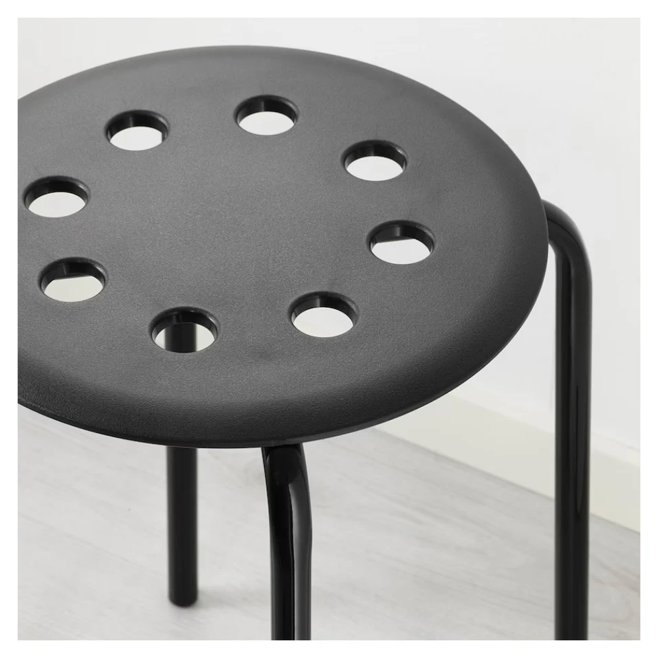 Ikea Marius Stapelhocker, Weiß & Schwarz, Sitzhocker, Stapelbar, Platzsparend - Bild 4 von 4