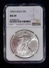 1996 American Silver Eagle 1oz .999 Silver Fine - NGC MS69 - 10th Anniversary!!!