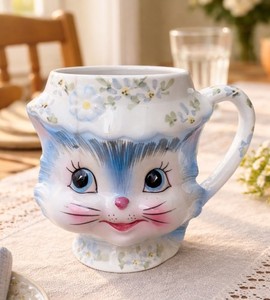 アンティーク雑貨 LEFTON Miss Priss milk pitcher Adorable Lefton Miss Priss Blue Kitty Cat Ceramic Cookie Jar Japan