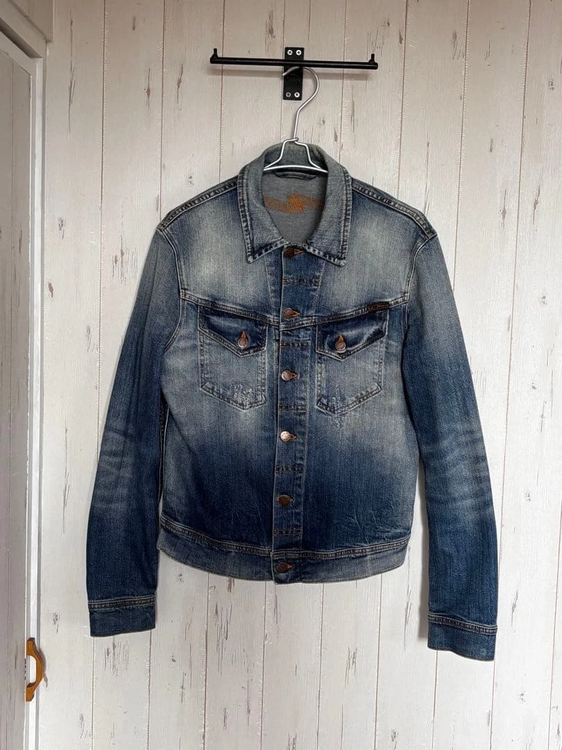 Nudie Jeans Classic Denim Jacket Blue Size S Button Front Pocket
