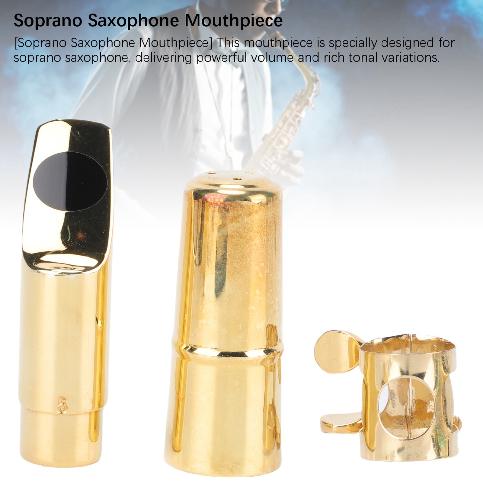 Soprano Saxophone Mouthpiece Set Brass Soprano Sax Mouthpiece With Cap Liga