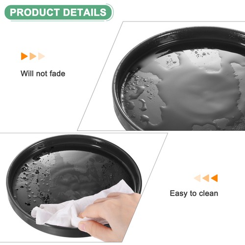 2-Pack Ceramic Plant Saucers, 7 Inch, Matte White With Silicone Feet For Pots - Leak-Proof Tray