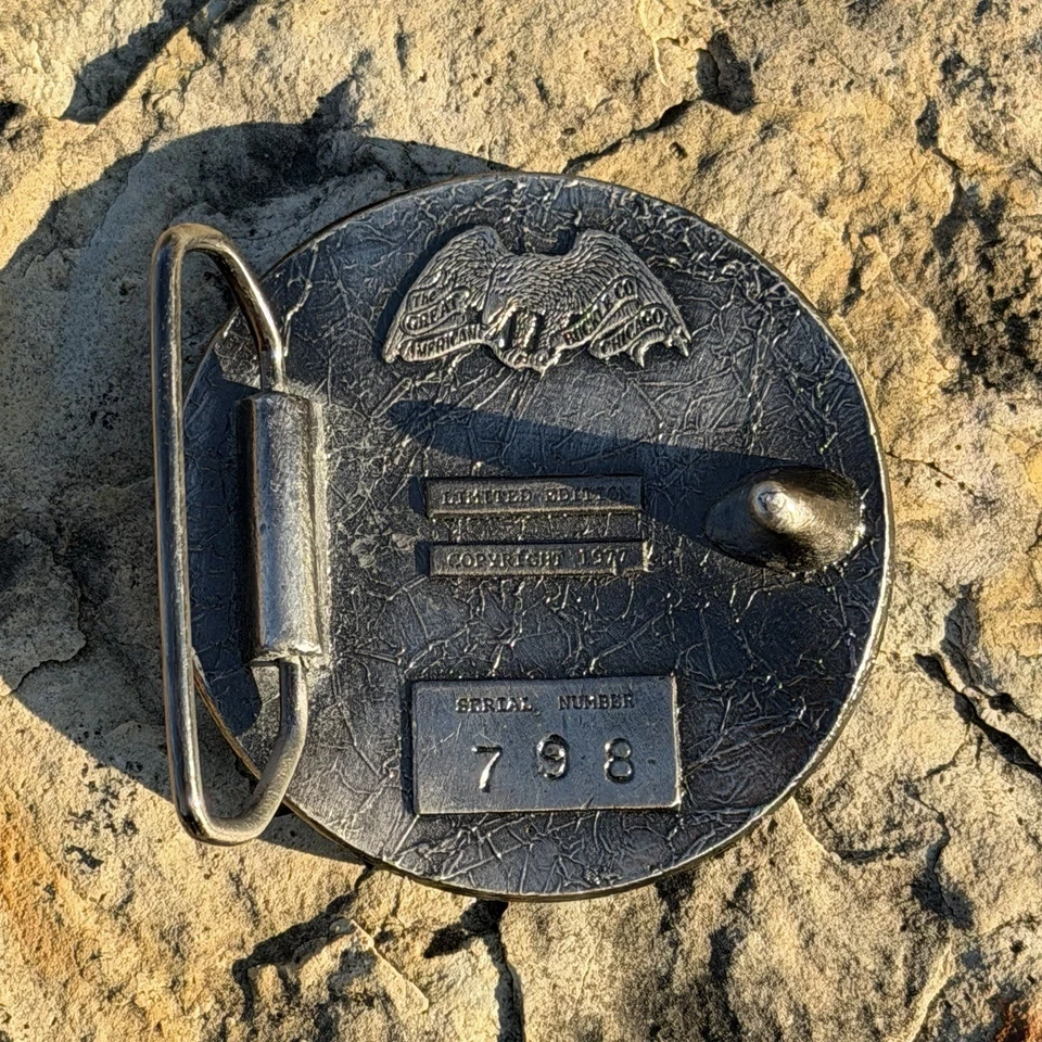 1977 Great American Buckle Co Archer Sagittarius Pewter Belt Buckle #798 Chicago - Image 4 of 4