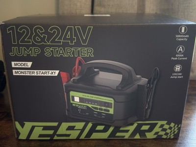 YESPER 12V/24V Jump Starter 6000A Peak Monster Start X1 Booster Open Box