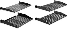 19-Inch 1U 2U Server Rack Shelves Bundle with 2-Pc 1U Vented Shelves for Electro