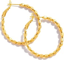 ToHeart Thin Hoop Earrings for Women 14K Gold Hoop Earrings Hypoallergenic Daint