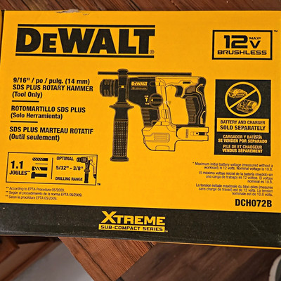 DEWALT DCH072B 12V MAX Brushless SDS-Plus Rotary Hammer Drill 9/16'' Tool Only