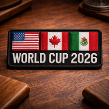 World Cup 2026 Embroidered Patch USA Canada Mexico Flags Iron-On Soccer Badge