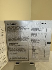 Marvel vs. Capcom Clash of Super Heroes Capcom Dreamcast 1999 NTSC Manual