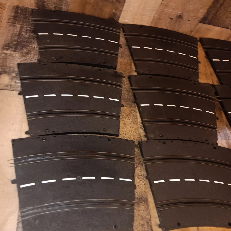 Lote de 12 piezas de pista Carrera vintage curva estándar 502 leer 7 pulgadas de ancho Foto 2 de 4