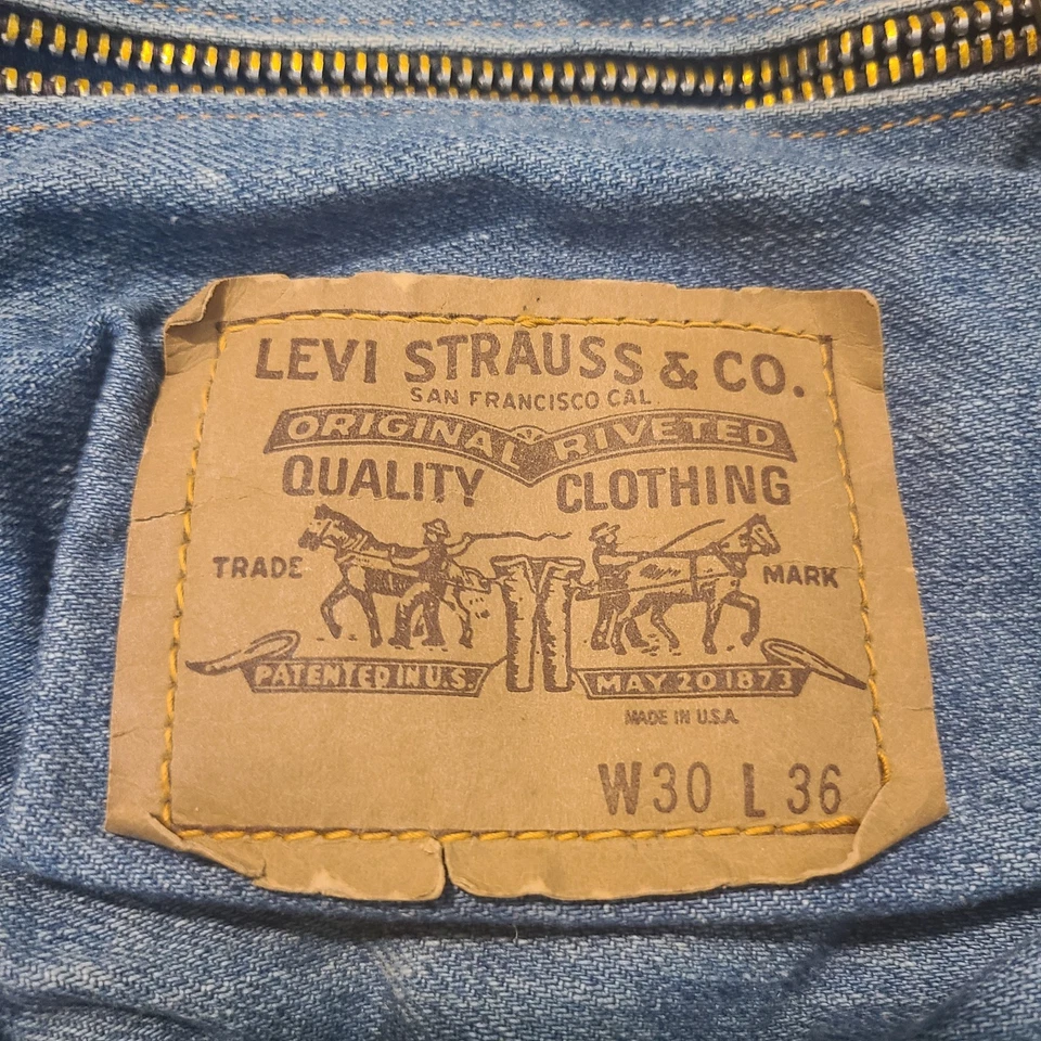 Bolso de Hombro Mochila Jeans Denim Levi’s Vintage Naranja Tab Años 60 San Fran Foto 2 de 4