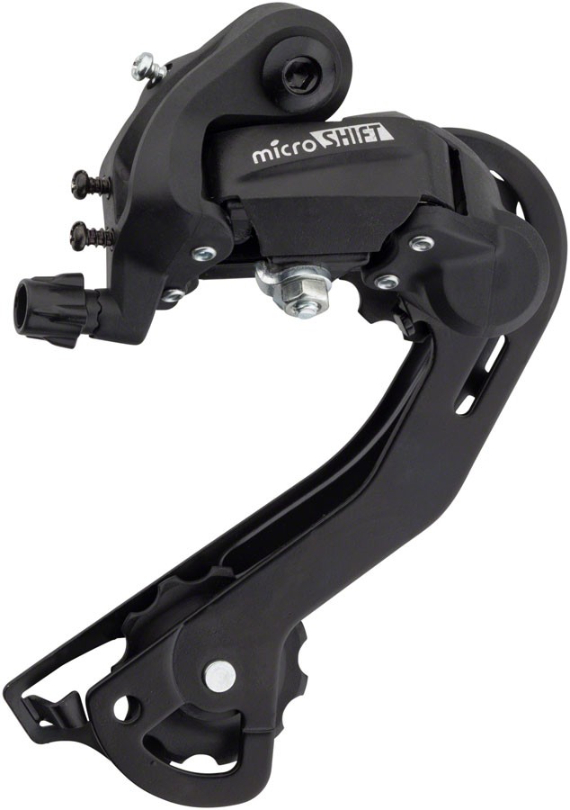 MicroSHIFT M21 Long Cage Rear Derailleur - 6/7-Speed, Steel/Composite, Black