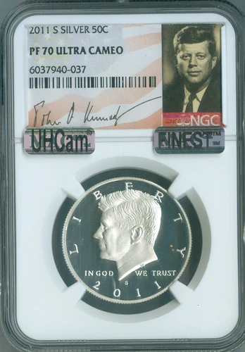 2011 S KENNEDY SILVER HALF DOLLAR NGC PF70 UCAM MAC FINEST & SPOTLESS