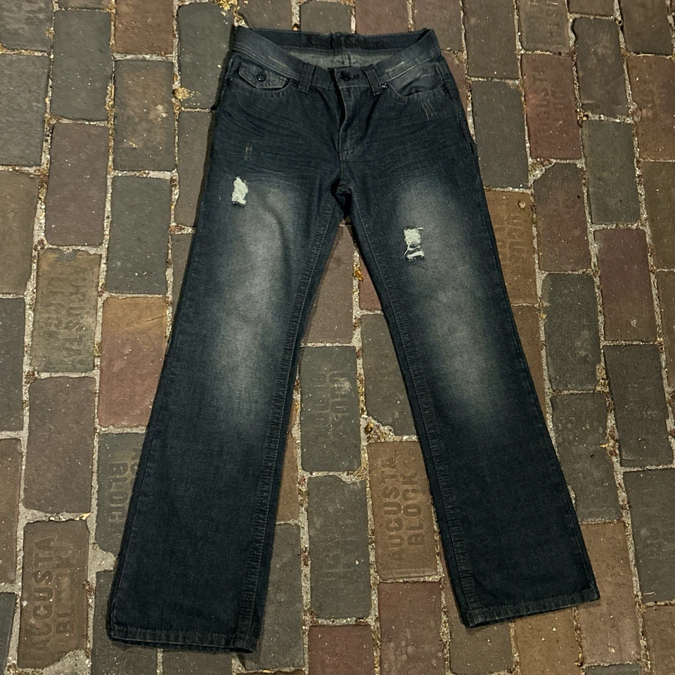 Y2K Xtreme Couture dark washed Embellished Jeans size 30x32 Light Distress - Image 4 of 4