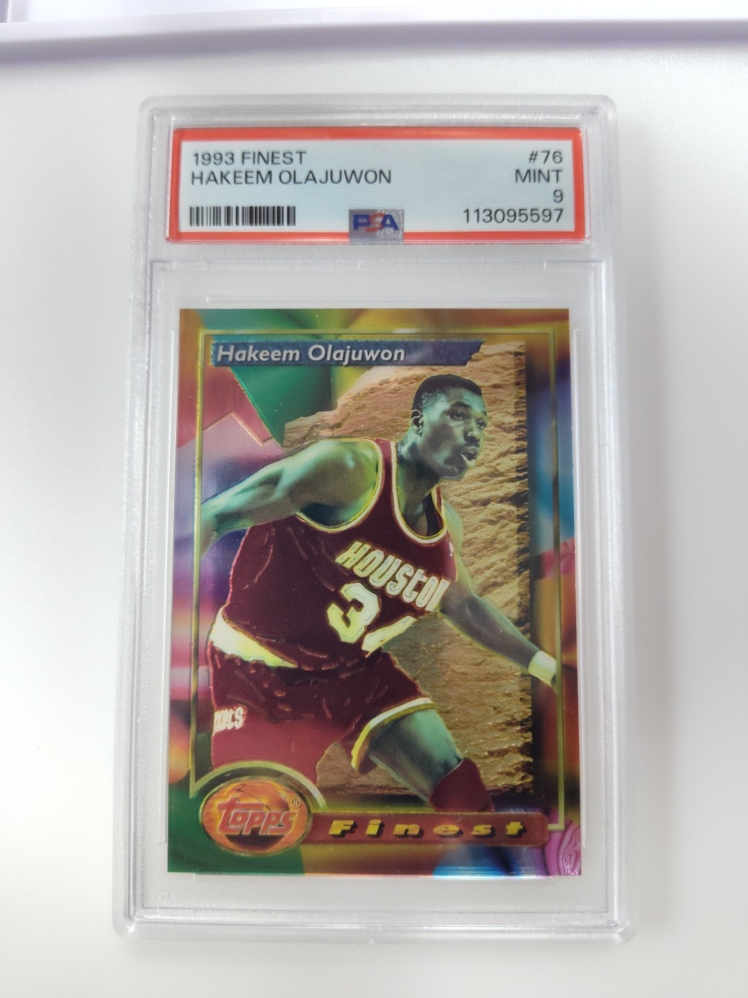 1993-94 Topps Finest Hakeem Olajuwon #76 PSA 9 MINT