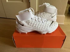 Nike Air Force Savage Pro 2 Shark Oregon Duck Issued White Football Cleats Sz 14