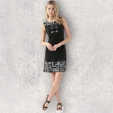 New Label Dress Women’s M Sleeveless Grommet Text Print Casual Work