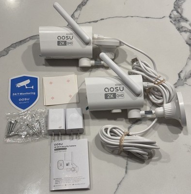 AOSU Security Cam P1 LITE 2K Wi-Fi Security 2-Camera Model: C4L2CA11 TESTED