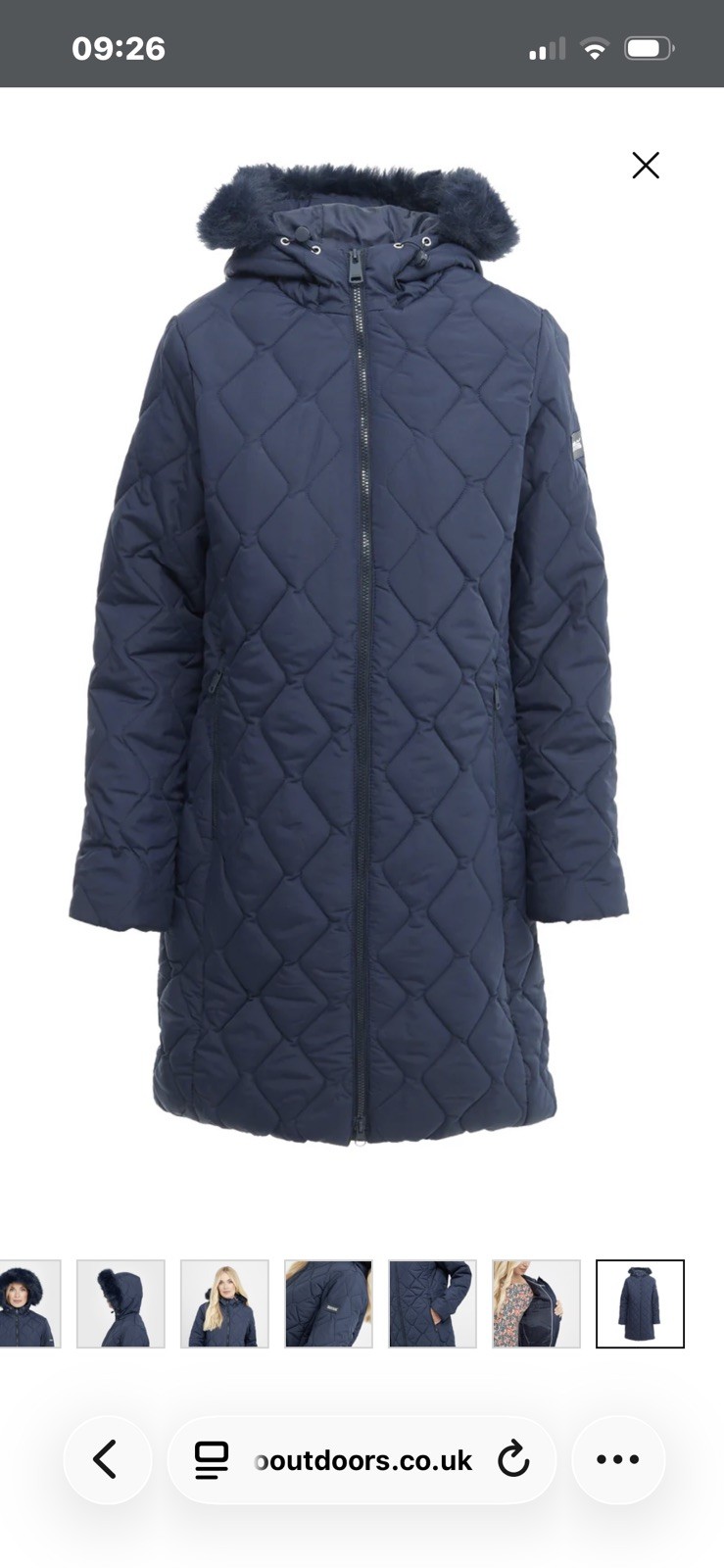 Regatta Womens Fritha III quilted coat size 16 navy image 4