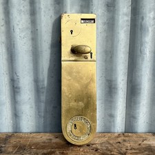 Vintage Brass Penny In The Slot Toilet Door Lock Parker Winder Achurch No Keys