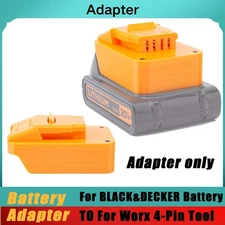 For Black & Decker 20V Li-Ion Battery Adapter To Fits Worx 20V 4-PIN Power Tools