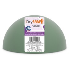 FloraCraft 3.8 x 7.8 Green Artificial Plant Dry Foam Half Ball for Arrangements