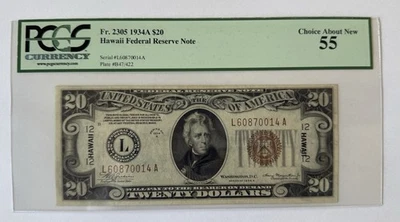 1934-A $20 FRN Hawaii Fr. 2305 PCGS 55 Serial L60870014A - Image 1 of 2
