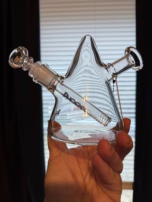 Phoenix Star Cone Shaped Bong Cute Mini Style Water Pipe Bong 14 mm Blue Letters