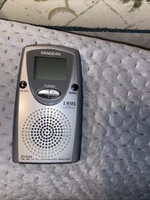 Sangean DT- 210V Pocket Radio Am Fm 25 Presets Dynamic Deep Bass Boost Earbuds