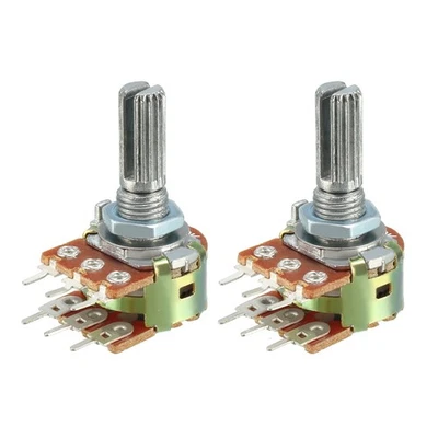 2 Stk. WH148 1 Karat Ohm Widerstände Dual Drehen Rotary Potentiometer 6 Pin - Bild 1 von 4