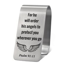 for He Will Order His Angels to Protect You Wherever You Go Visor Clip siliver