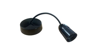 WK Ceiling Rose Pendant BC Light Fitting, Bayonet Lamp holder, Black, 6 inch cable