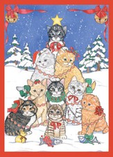 Cat - Mas Tree Christmas Cards Set of 10 cards & 10 envelopes