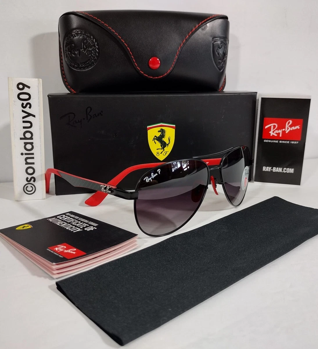 Ray Ban Men s Aviator Ferrari Col.Polarized Sunglasses RB8313 M F