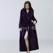 Ladies Womens Bathrobe Long Fleece Dressing Gown Luxury Winter Housecoat Robe DK