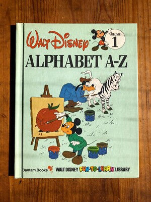 VINTAGE WALT DISNEY VOLUME 1 ALPHABET A-Z BOOK HARDCOVER FUN TO