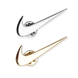 silver nike swoosh pin