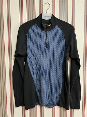 DEVOLD Islender Signature Merino wool 1/4 Zip Midlayer Top Jersey men s Sz L