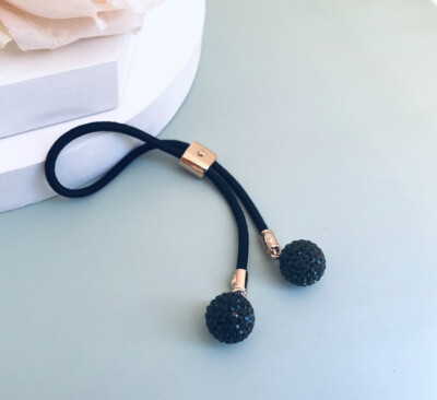 Henri Bendel Black Ball Hair Tie Pony-tail Holder | eBay display picture 1