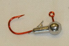 100 pk 1/2 oz Round Head Walleye Bass Fishing Jigs Red Aberdeen Hooks