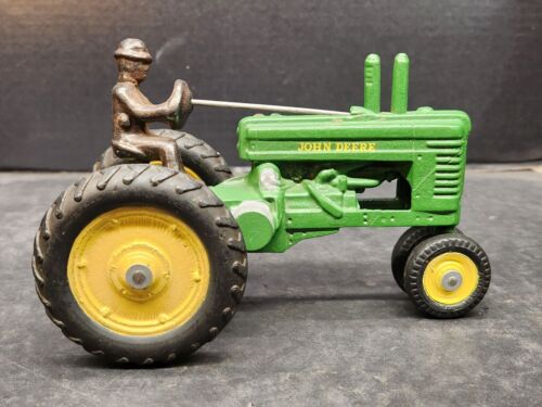 Arcade John Deere Model A Tractor with Farmer Cast Iron 7.5" Repaired