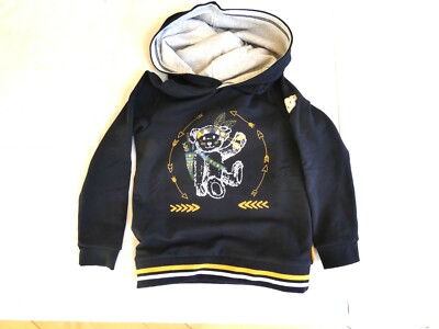 Steiff Indian bear hoodie/hooded sweat, dark blue size 98