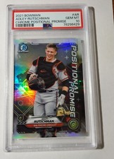 ADLEY RUTSCHMAN - 2021 BOWMAN CHROME POSITIONAL PROMISE - REFRACTOR - PSA 10
