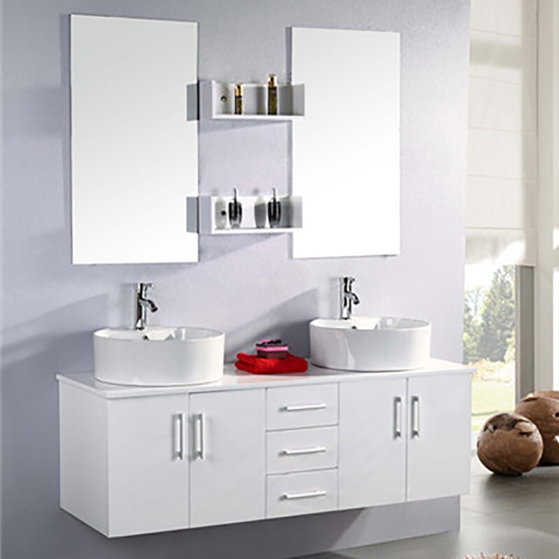MOBILE ARREDO BAGNO WHITE LION - 150 CM SOSPESO RUBINETTERIA LAVABO