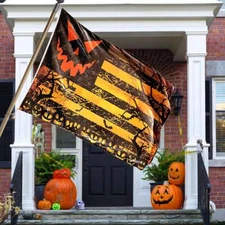 Scary Halloween Flags American Pumpkin Flag, HALLOWEEN 3X5' Flag Banner New