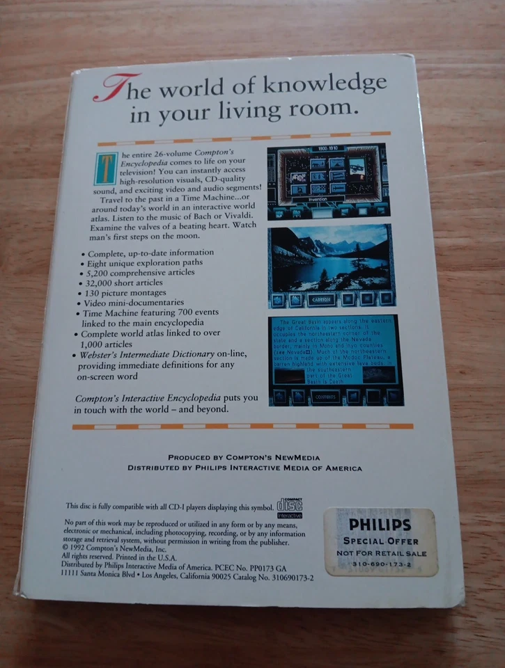 Philips Compton's Interactive Encyclopedia CD-Interactive Rare Game - Image 2 of 4