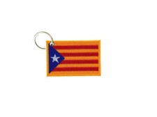 Key Ring Keys Embroidered Badge Patch Flag Catalan Independant Estelada Blava