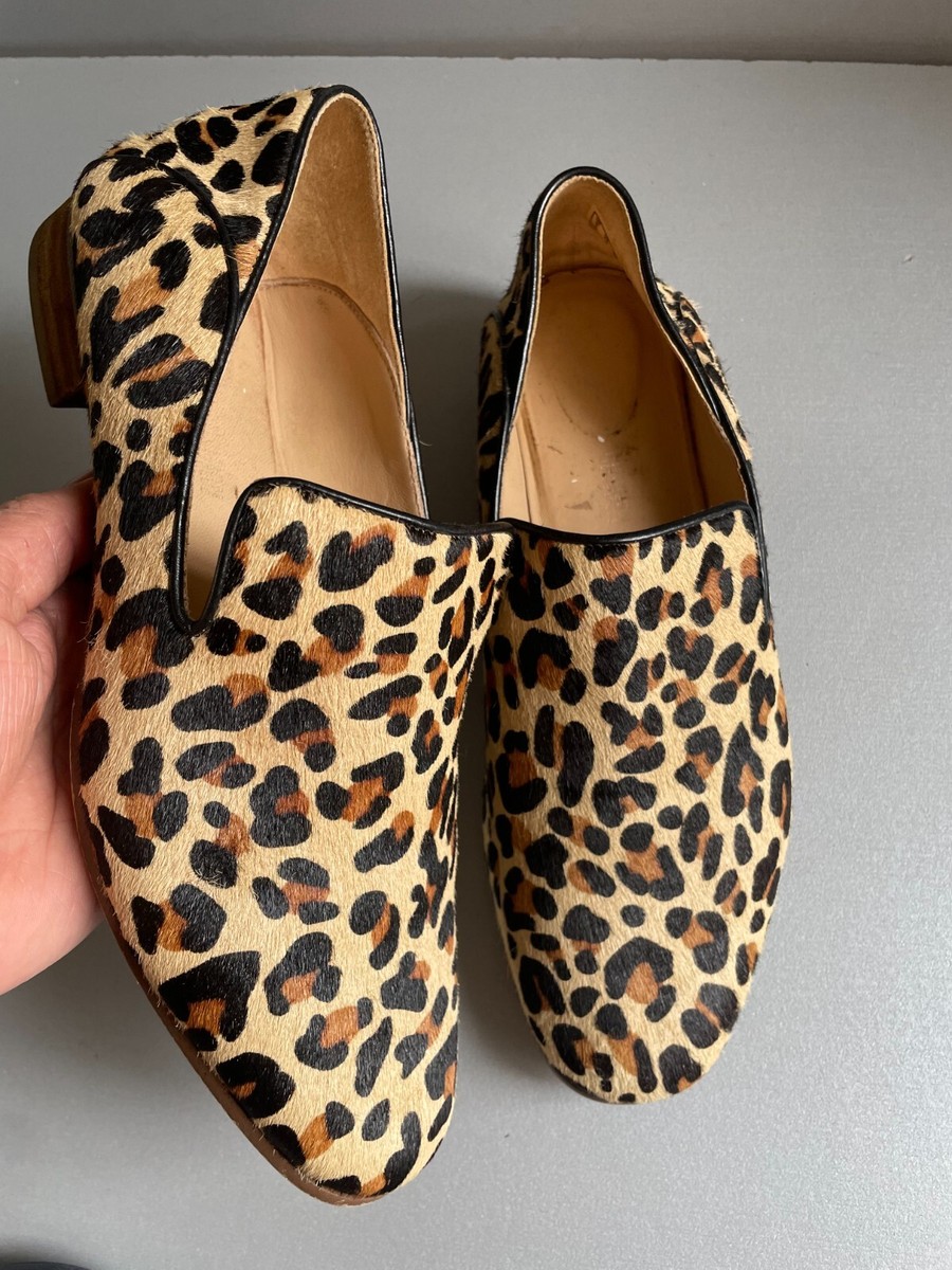 womens Clarks leopard print flat loafers uk eur 38